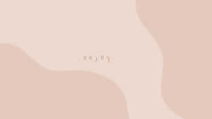 抽象米色形狀，中央有「enjoy」字樣。 — 美學 壁紙
