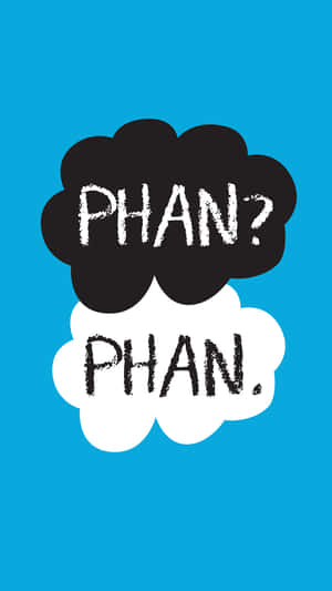 兩個對話框，一個黑色一個白色，帶有文字PHAN?和PHAN.，藍色背景
