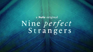 青綠色紋理背景，上面有白色字寫住 Nine perfect Strangers。