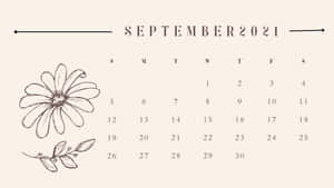 2021年9月月曆，附雛菊插圖