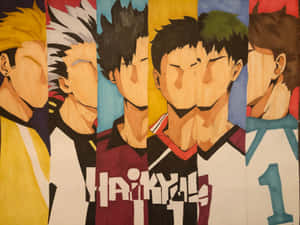 穿著隊服的 Haikyuu 動漫角色以側面輪廓展示 — 排球少年 GIF 壁紙