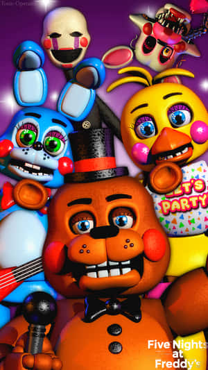 弗雷迪·費茲熊和《Five Nights at Freddy's》的朋友們在派對上。