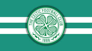 綠色和白色橫間背景上的些路迪足球會標誌。 — 慶祝 壁紙