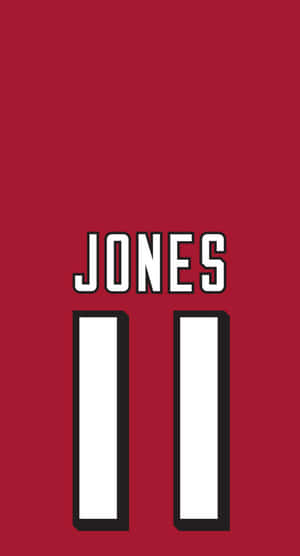 深紅色運動球衣，白色名字Jones和號碼11。