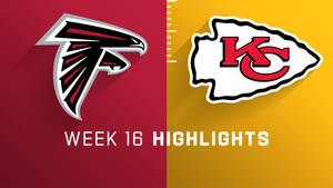 NFL 第 16 週精彩圖形， featuring 亞特蘭大獵鷹隊和堪薩斯城酋長隊的標誌。