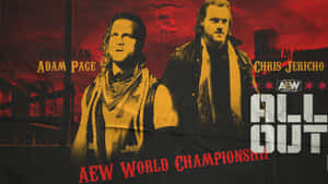 AEW All Out 摔角賽事海報， featuring Adam Page 和 Chris Jericho。