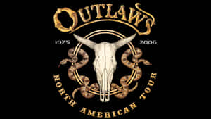 Outlaws 樂隊標誌，帶有公牛頭骨和蛇，用於 1975 年至 2006 年的 North American Tour。