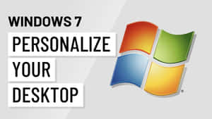 Windows 7 標誌，帶有文字「個人化您的桌面」。