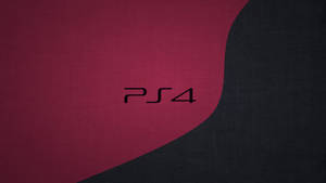 PS4標誌在紅色和黑色紋理背景上，帶有曲線分割設計。