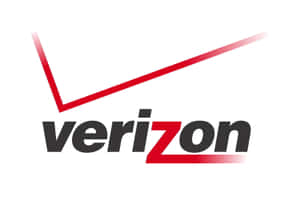 白色背景上帶有紅色剔號和黑色文字的 Verizon 標誌