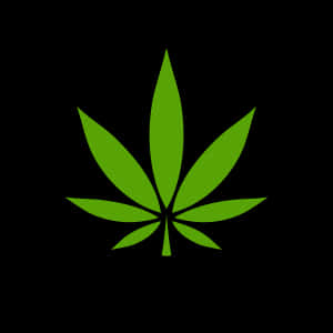黑色背景上的綠色大麻葉圖標