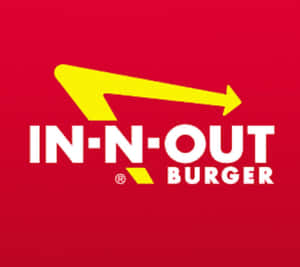 In-N-Out Burger 標誌，紅色背景和黃色箭頭