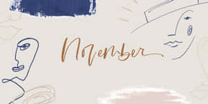 抽象極簡插圖，風格化面孔和筆觸圍繞「November」一詞。