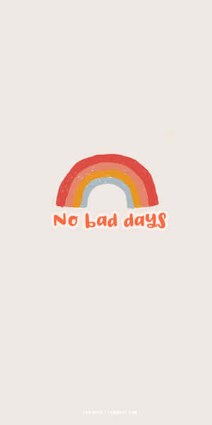 色彩繽紛的彩虹插圖，帶有「No bad days」字句，傳遞正能量。 — 美學筆電 壁紙