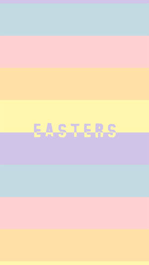 粉彩彩虹條紋，EASTER字樣置中。