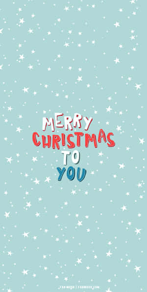 淺藍色背景上帶有白色星星和「Merry Christmas to You」文字。