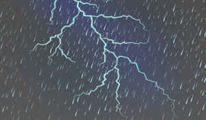 閃電劃過多雨的暴風雨夜空。