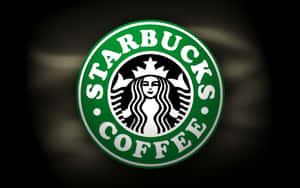 Starbucks咖啡標誌，在深色背景上帶有海妖設計