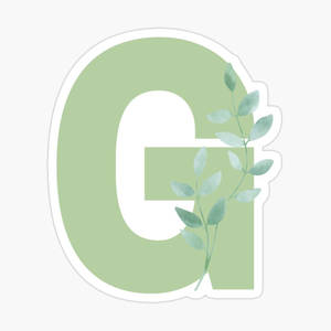 綠色字母G，帶有水彩風格的樹枝葉子設計。