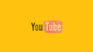 在黃色背景上帶有草圖紋理的YouTube標誌。