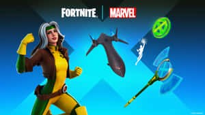 Fortnite Marvel 角色，配備 X-Men 主題武器和標誌。