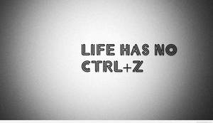 文字引用 life has no ctrl z 在灰色漸變背景上