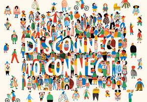 插圖人物形成短語 disconnect to connect。