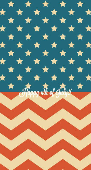 愛國星星和人字形圖案，附有 'Happy 4th of July' 文字。