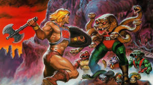 He-Man 與蛇怪和爬蟲軍團在熾熱的奇幻戰鬥中交戰。