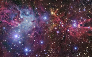 充滿活力的宇宙星雲，充滿發光的粉紅色、紫色和藍色雲彩以及明亮的星星。 — 唯美月亮動圖 壁紙