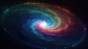 在深空中帶有宇宙色彩和鏡頭光暈效果的充滿活力的螺旋星系。