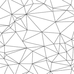 白色背景上的黑色線條幾何圖案 — 幻覺 壁紙