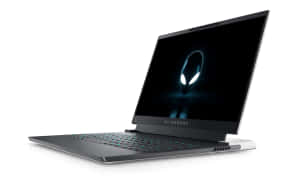 Alienware遊戲手提電腦，帶有發光鍵盤和屏幕上外星人標誌。
