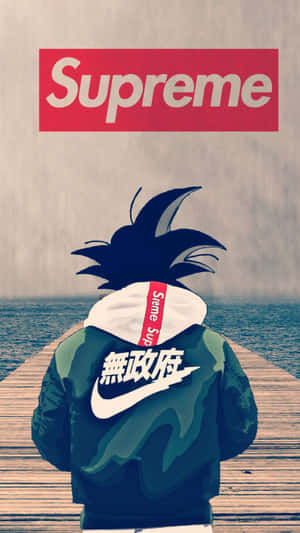 動漫角色穿著品牌連帽衫站在碼頭上眺望海洋