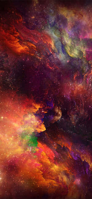 色彩繽紛的宇宙星雲，在深空中旋轉的氣體和恆星。