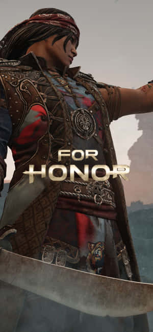 身穿精細盔甲的戰士手持大劍，帶有 For Honor 標題疊加。 — iPhone 16 Pro Max 壁紙