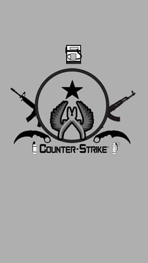 帶有交叉步槍和手榴彈的 Counter-Strike 遊戲標誌 — 簡潔 壁紙