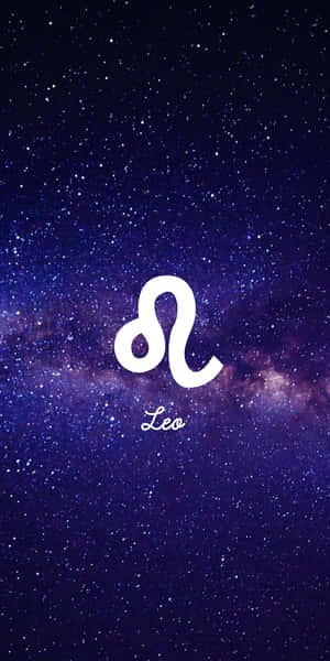 獅子座星座符號在星空紫色星系背景上