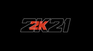 黑色背景上紅色和白色的 2K21 電玩遊戲標誌
