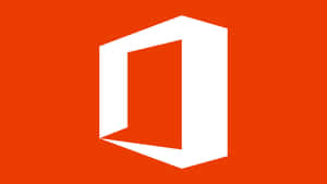 橙色背景上的Microsoft Office標誌 — 辦公室 壁紙