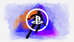 遊戲玩家剪影在彩色水彩背景上跳躍，帶有PlayStation標誌。