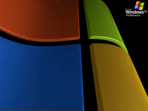 Windows XP 標誌，黑色背景上有四個彩色面板