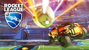 Rocket League 遊戲場景，賽車與足球在競技場中