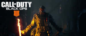 士兵在黑暗毀壞的城市中高舉燃燒火炬，用於Call of Duty Black Ops遊戲。