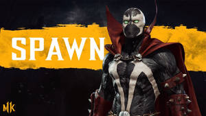 Mortal Kombat遊戲藝術中，擁有發光眼睛和紅色斗篷的Spawn角色。