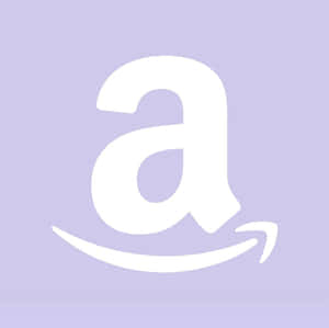 薰衣草背景上的白色Amazon標誌