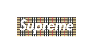 Supreme 標誌在 Burberry 格紋背景上