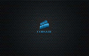 深色穿孔金屬背景上的Corsair標誌