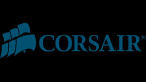 黑色背景上的藍色Corsair品牌標誌