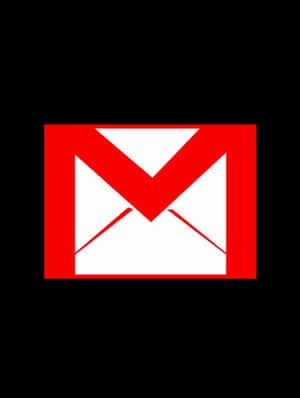 黑色背景上的紅色Gmail標誌 — iPad Air 13 壁紙